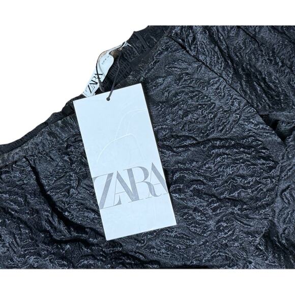 Stunning Zara UK Cropped Statement Top Black Organza Sz Medium NWT Tank Bralette - Picture 3 of 7